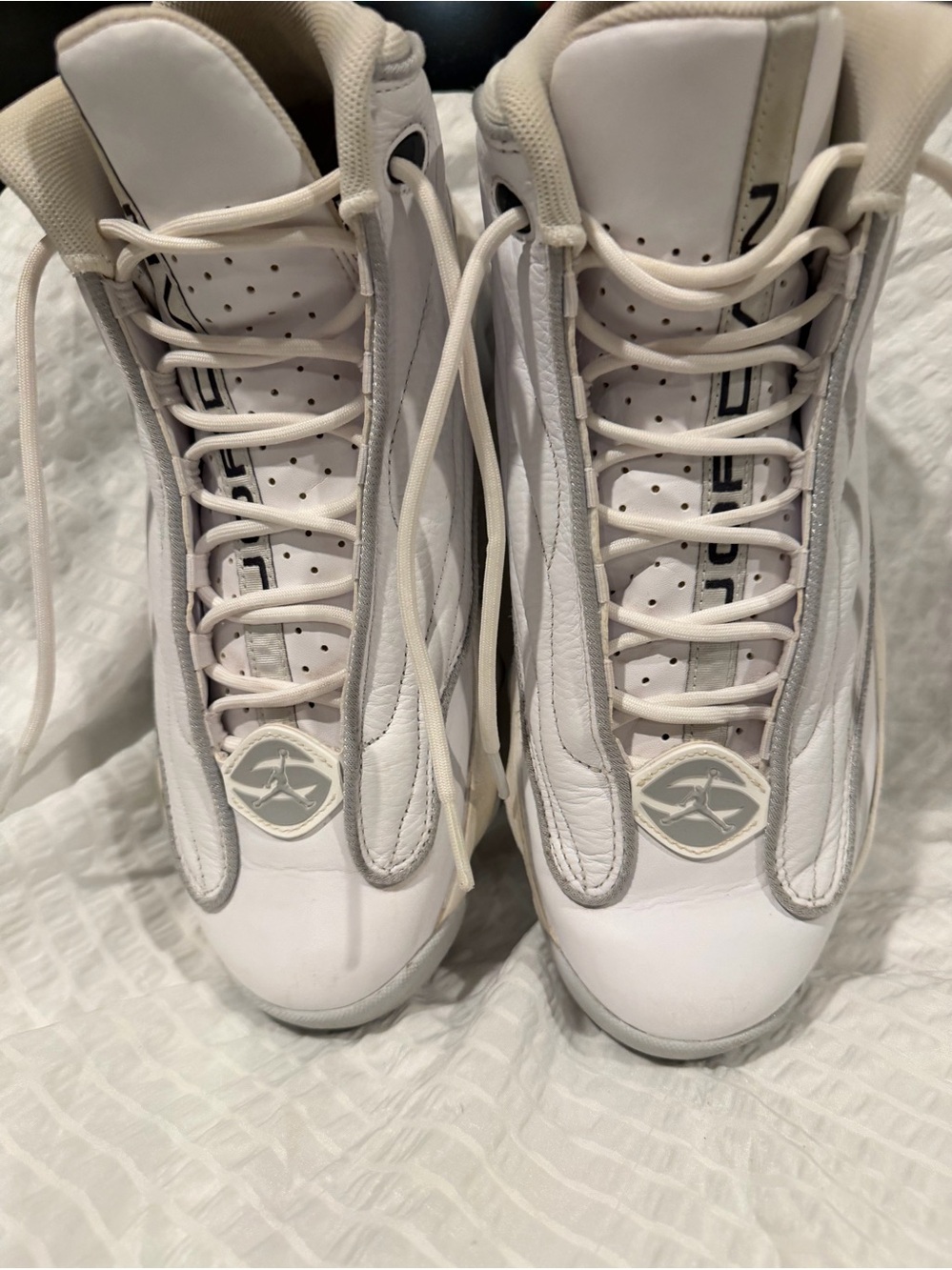 Jordan Men's White and Light Gray High-Top Sneakers